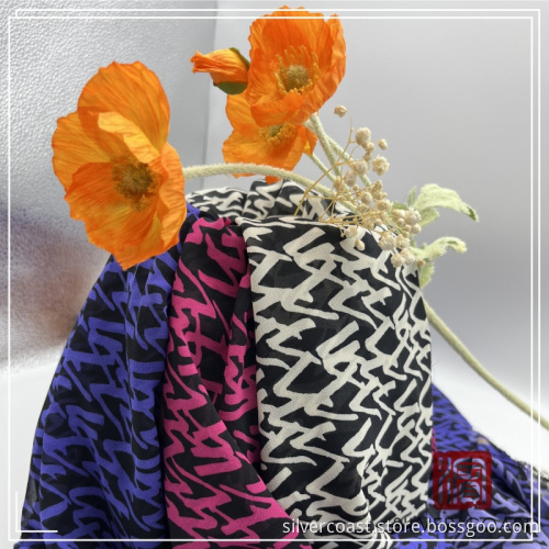 Buntes Pure Polyester -Twist -Chiffon -Tuch